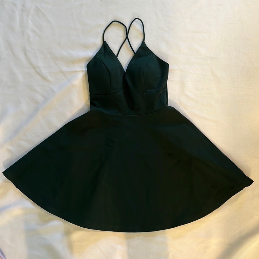 Dark green Windsor dress, size small.